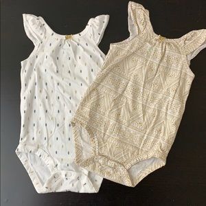 Girls gold accent body suits